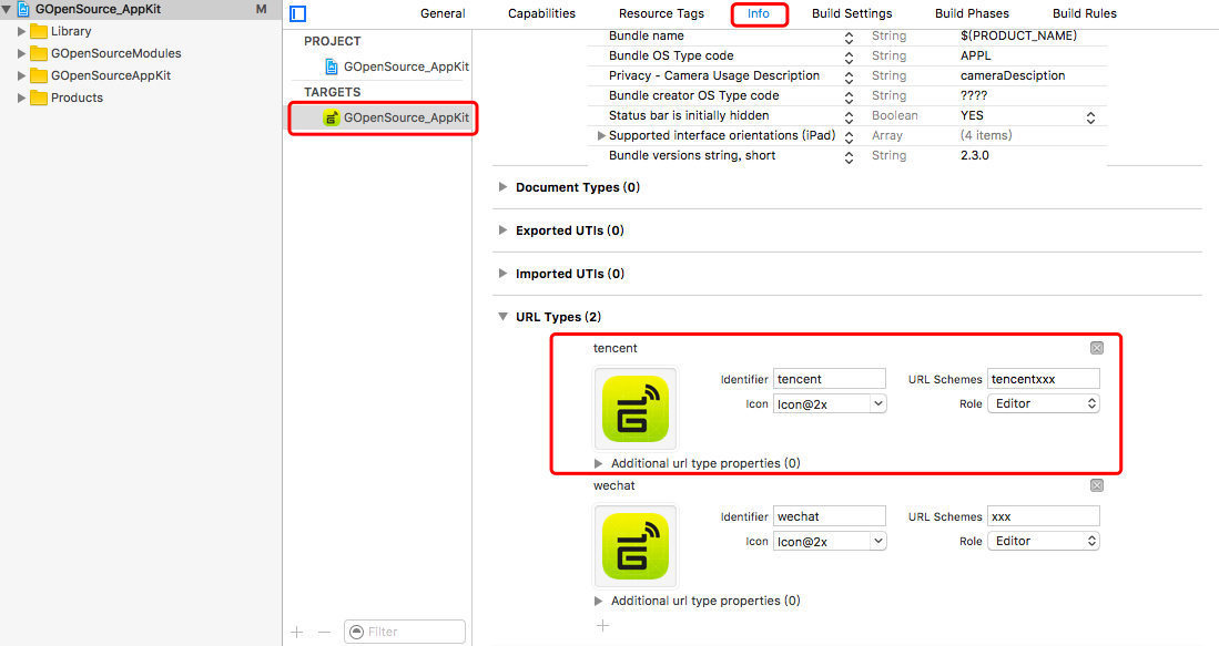 Configure URL Schemes