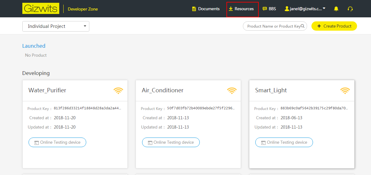 Gizwits Cloud access for standalone MCU scheme